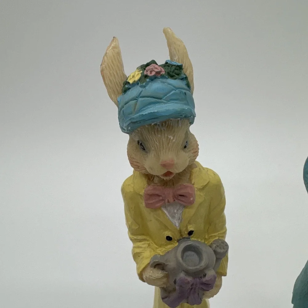 Pair Of Tall Skinny Easter Bunnies. Dried Spring And Easter Decor